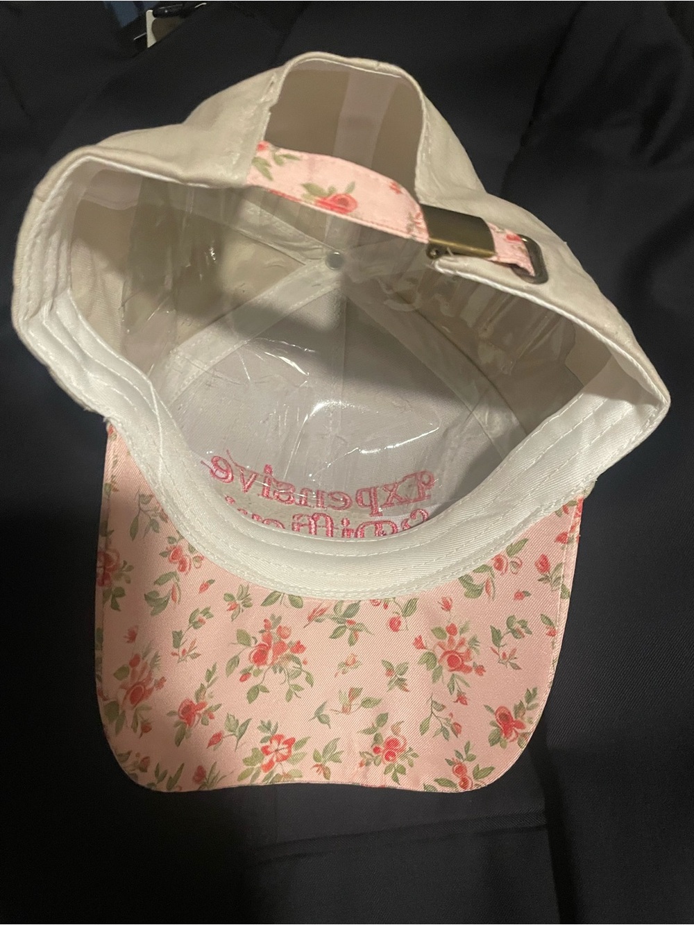 Zenana Outfitters Cream & Pink Floral Baseball Cap - Picture 2 of 2